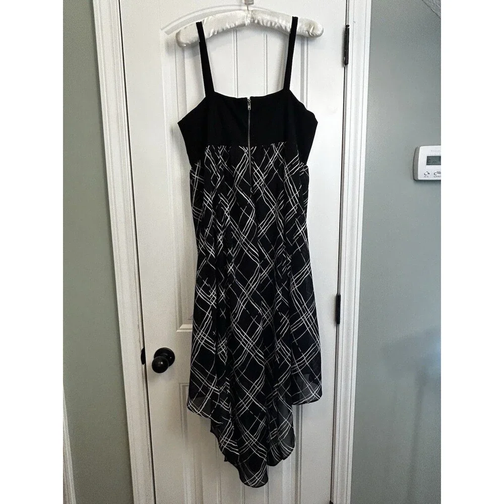 Torrid Size 14 Black Plaid High Low Midi Dress Sleeveless Back Zip Women - Picture 3 of 15